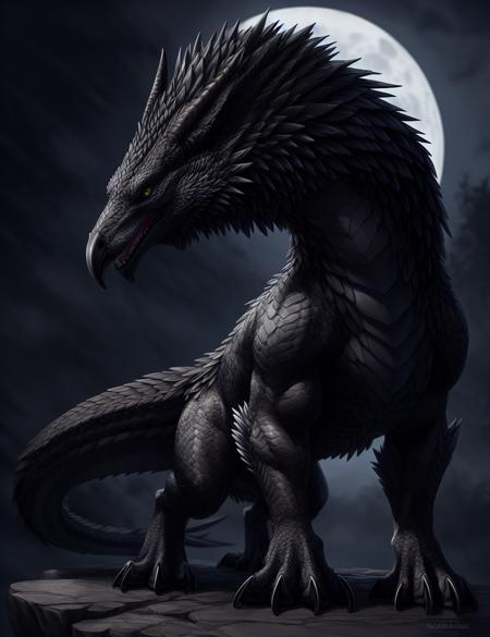 16332-4096427970-masterpiece, best quality, (feral wolf_1.1025) a hyper realistic illustration of a huge monster raven hybrid, feathers glow in t.png